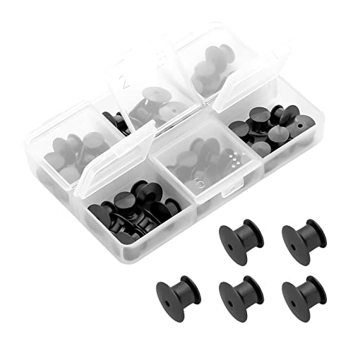 SUBANG 40 Pieces Metal Pin Backs Locking Pin Keepers Locking Clasp with Storage Case