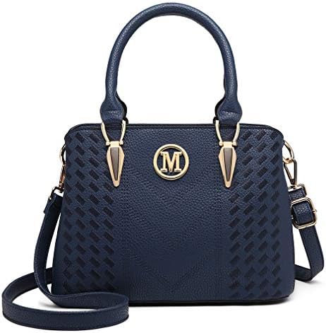 Miss Lulu Handbag for Women, Woven and Chevron Pattern, M Logo on...