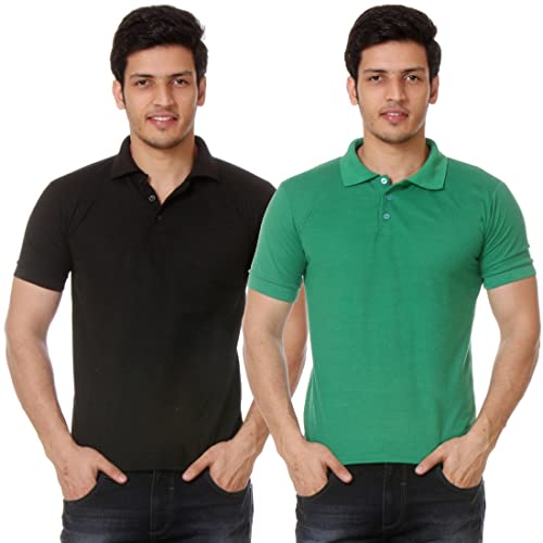 Image of Amazon Brand - Nora Nico Men's Cotton Pique Half Sleeves Solid Polo T Shirts-Pack of 2