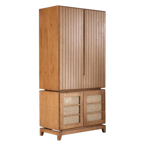 Image of Wakefit Wardrobe | 3 Year Warranty | Solid Wood Almirah, Cupboard for Clothes Storage | 2 Door, 1 Drawer | Kente - Midas Gold