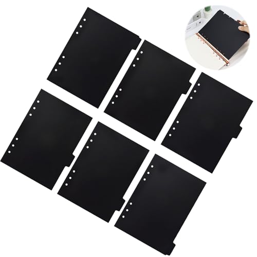 A5ノート A5ルーズリーフノート 仕切りカード A5インデックスカード インデックスカードa5 ノートの仕切り インデックス a5 a5インデックス6穴 ファイル インデックスシートa5 プラスチック 6個 オフィス用 学習 防水性