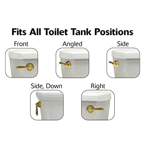 Korky 6021AM StrongARM Metal Tank Lever, Universal to Fit Front Angled Side Left and Right Mount Toilets, Polished Gold, Faucet Style - Image 4