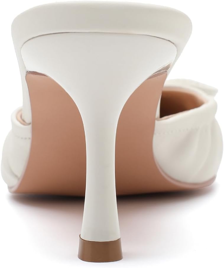 Kitten Heels for Women Dressy Pointed Toe Bow Heeled Sandals Vintage Mules Sexy Stiletto Heel Casual Pumps Shoes - Image 7