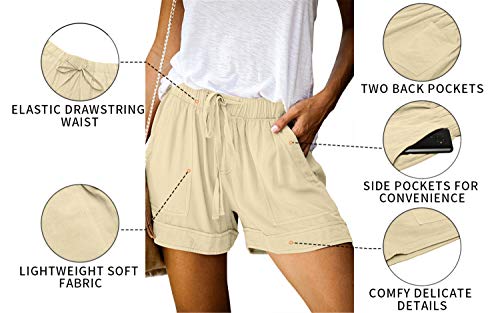 Image of KISSMODA Womens Summer Shorts Leopard /Camo /Solid /Floral Print Elastic Waist Pocketed Casual Pants