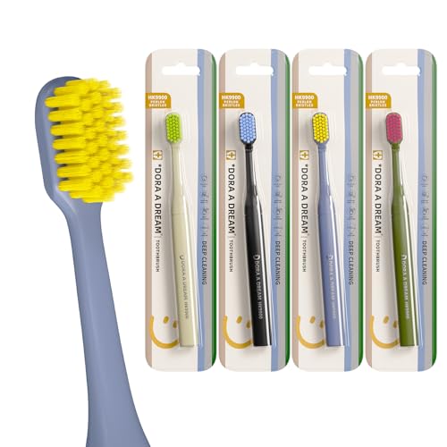 DoraADream 8 PCS Ultra-Soft Adult Toothbrushes for Sensitive Gums, Extra Gentle Manual Toothbrush with Soft Bristles, 4 Colors - Dentist Recommended Teeth Brush for Adults & Family