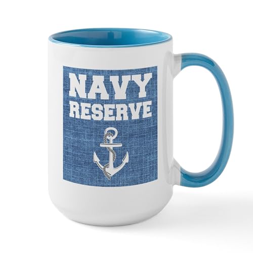 Taza de cerámica de 15 oz Navy Reserve CafePress miniatura 1