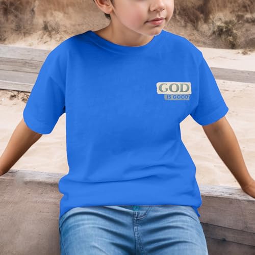 Image of KEEVICI Boys God is Good Shirt Christian Faith Shirts for Kids Jesus Beach Palm Tree Hawaiian Tshirt Graphic Tees Cotton Tops