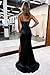 Wchecalino Black Mermaid Prom Dresses for Teens 2026 Long Cowl Neck Satin Sparkly Beaded Corset Formal Evening Party Dress with Slit 12