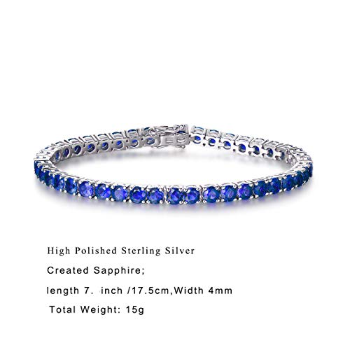 FANCIME Birthstone Bracelet Sterling Silver Gemstone Tennis Bracelets Fine Jewelry Wedding Bridal Prom Birthday Gift for Women Her, Length 7.2 Inch Width 4mm2