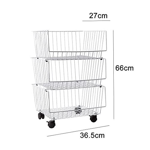 Carrito de almacenamiento para cocina multicapa móvil con estantes de rejilla para el hogar 3