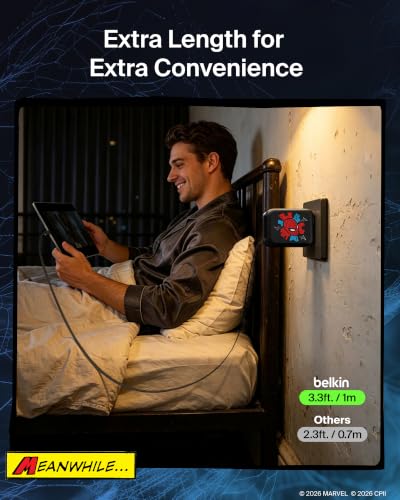 Image of Belkin Marvel Spider-Man 67W USB C Retractable Charger Block Fast Charging