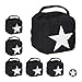 Relaxdays Pack de 6 Topes Puerta con Asa, Tela-Arena, Negro, 20 x 15 x 15 cm