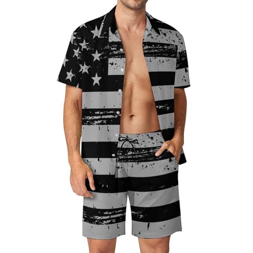 Camisa con botones y pantalones cortos de playa para hombre conjunto cómodo de secado rápido