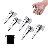 EBIEFLY 5X Back Scratcher Nail Covers Backscratcher Grating Back Tickler Tools for Women Men Backs Scratchers Tickle Touching Cosplay Stainless Steel Smooth Pets Nails Scratching Hair Parting Ring