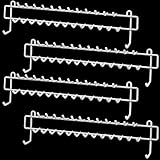 Gisafai 4 Pcs Tie Rack with Rubber Tips Wall Mount Hanger for Closet - 100 Hooks Hanging Organizer for Ties, Belts, Scarves, Handbags