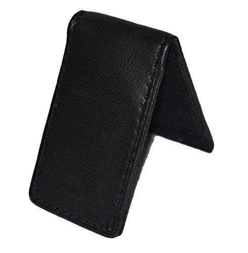 Leatherboss Genuine Leather Slim Magnetic Minimalist Bifold Money Clip Cash Holder Wallet, Black #TOP4