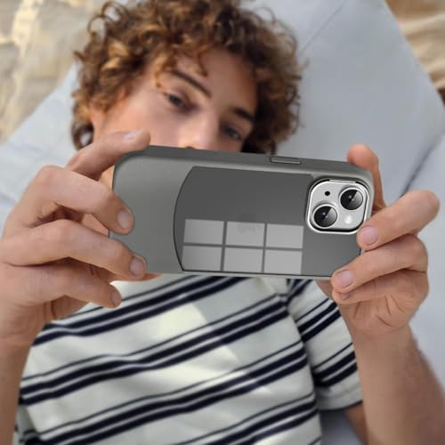 Image of KARWAN️Fusion Edge Leather Transparent Mobile Back Case | Slim Fit | Anti-Fingerprint| Scratch-Resistant | Premium Grip | Shockproof case | Back Cover foriPhone 15 - Grey