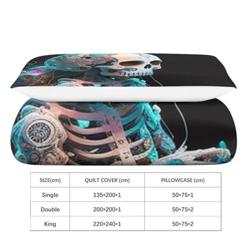 Housse de couette avec fermeture éclair en microfibre pour lit d'ado facile à border - 6