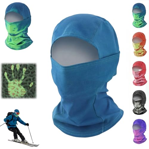 Unisex Heat Reactive Balaclava,Temperature Sensitive Color Changing Ski Mask,Thermal Winter