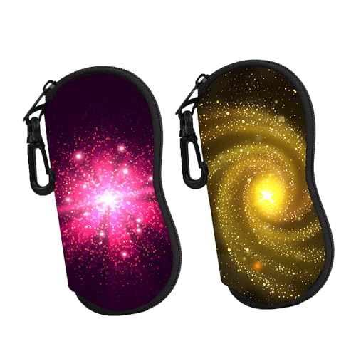 Image of Sunglass Case Soft Glasses Case 2 Pack Eyeglass Case With Hook Sunglass Organizer For Women (Halo)