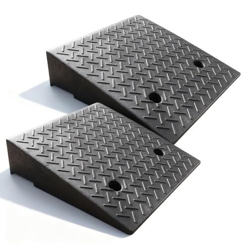 2 Rampas de Bordillo Portátiles para Autos y Motos 8 cm miniatura 1