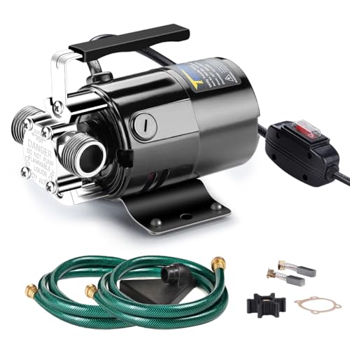Water Transfer Pump 110v 1/10HP 330GPH with 2x6ft Hoses
