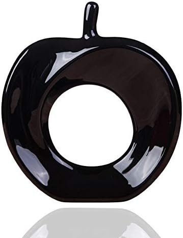 Guo's Ceramic Statues of Apple Figurine Home Decor Pottery Decorative Sculpture Large 9 Inch 5 Colors (Apple Black)