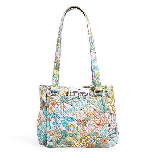 Vera Bradley Women's Cotton Multi-Compartment Shoulder Satchel Purse, Rain Forest Canopy - Recycled Cotton, One Size #TOP1