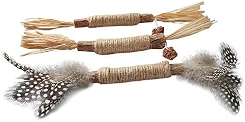 Jkshop 3Pack Catnip Toys ,Cat Chew Toy Cat Kicking Silvervine Stick Teeth Cleaning,Indoor Cat Toy for All Kitten Interactive Cat