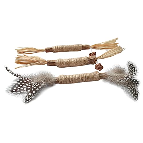 3Pack Catnip Toys ,Cat Chew Toy Cat Kicking Silvervine Stick Teeth Cleaning,Indoor Cat Toy for All Kitten Interactive Cat