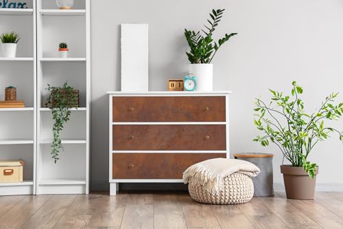Papel pintado para tapar imperfecciones en armarios Wallfluent autoadhesivo óxido mate 100x50 3