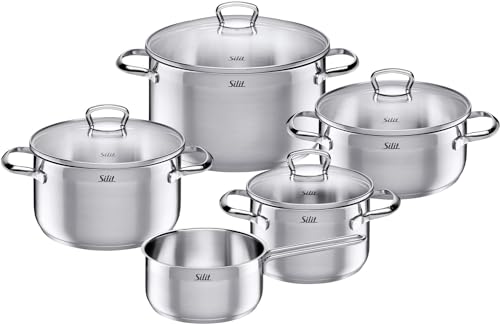 Silit Toscana - Batería de Cocina 5 Piezas de Acero inoxidable Parcialmente Mate,...
