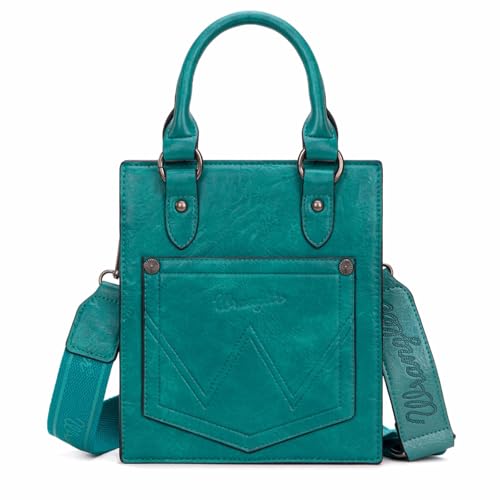 Wrangler Embossed Crossbody Purse for Women Western Cross body Purses Fringe Top handle handbag and small Purse WG271-81191TQ by Montana West - Used condition - Image 5