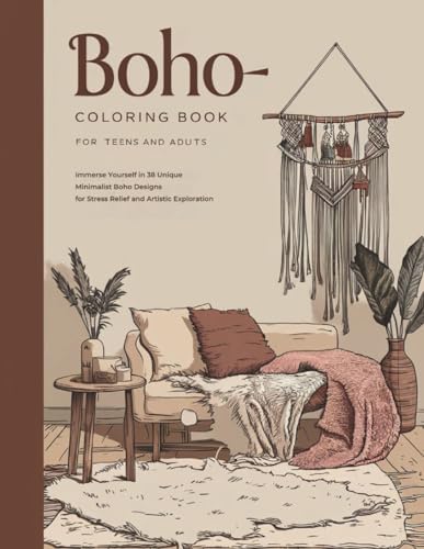 Minimalist Modern Art Boho Decor Coloring Book : A Journey of Relaxation and Creativity: Immerse Yourself in 38 Unique Minimalist Boho Designs for Stress Relief and Artistic Exploration image 2