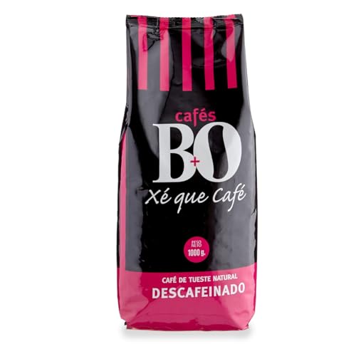 Café en Grano Arábica Premium Descafeinado 1kg Cafés BO desde 1961 Café de Tueste Totalmente...