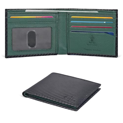 Image of Oak Leathers Slim Leather Wallet for Men - RFID Wallets Credit Card Holder Ultra Thin Gift for Mens, Front Pocket Minimalist Design