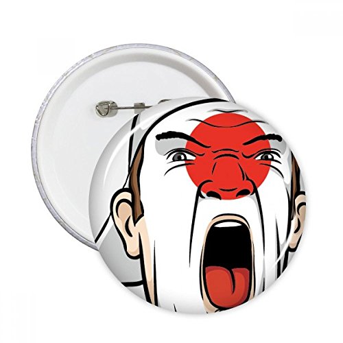 Badge bouton rond avec drapeau du Japon pour customiser vos vêtements