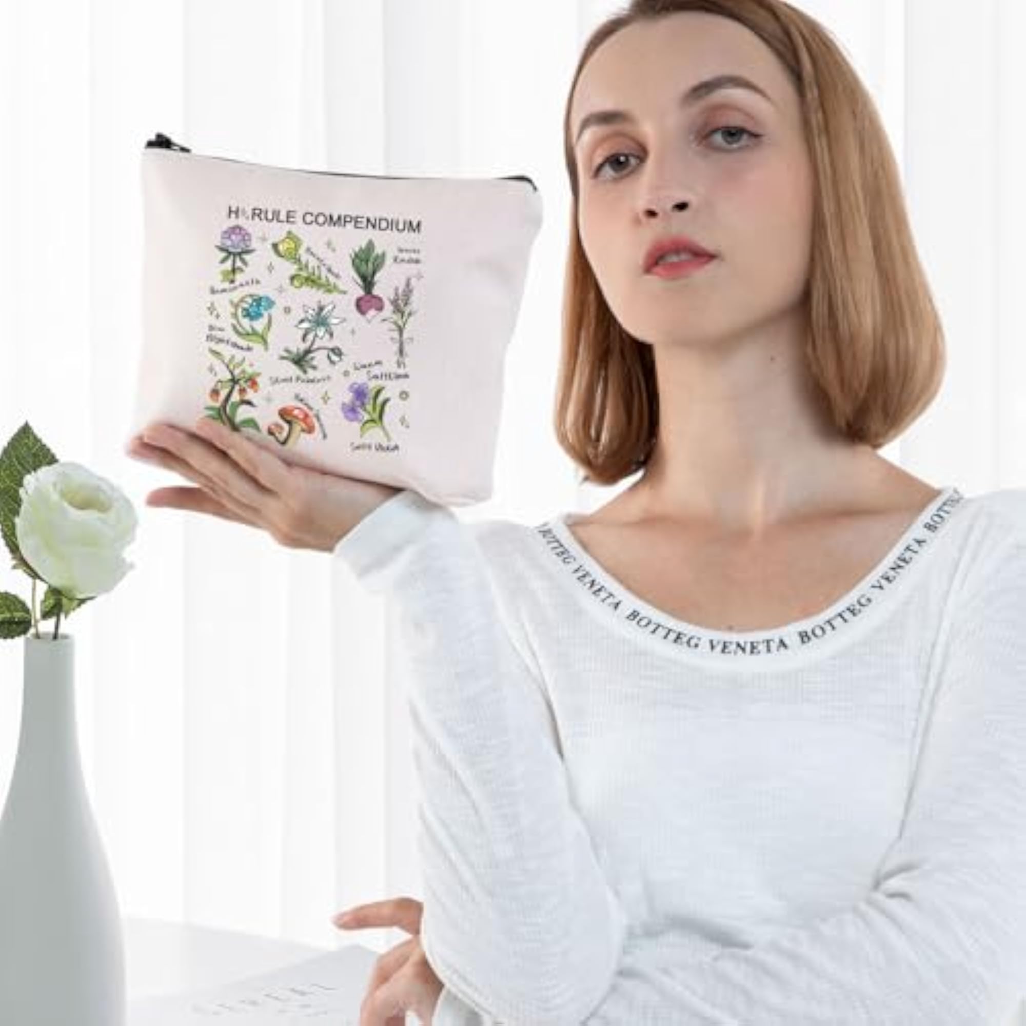 Hyrule Compendium Flower Makeup Bag, Video Game Inspired