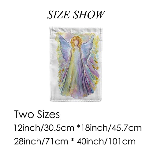 Rashu Garden Flags Angel Fairy Watercolor Painting Hand Drawn Welcome Flag Home Double Sided Vertical Polyester Lawn Patio Outside Decorations House Yard Lawn Outdoor Flag 12X18 Inch #TOP1