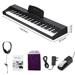 Asmuse Piano numérique à 88 touches avec piano semi-lesté et Bluetooth portable pour la maison, clavier avec MIDI USB et prise casque, convient pour les débutants Noir - Les Beatles, Paul McCartney, John Lennon, RIngo Starr, George Harrison Asmuse Piano numérique à 88 touches avec piano semi-lesté et Bluetooth portable pour la maison, clavier avec MIDI USB et prise casque, convient pour les débutants Noir – Image 6
