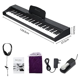 Asmuse Piano numérique à 88 touches avec piano semi-lesté et Bluetooth portable pour la maison, clavier avec MIDI USB et prise casque, convient pour les débutants Noir - Les Beatles, Paul McCartney, John Lennon, RIngo Starr, George Harrison Asmuse Piano numérique à 88 touches avec piano semi-lesté et Bluetooth portable pour la maison, clavier avec MIDI USB et prise casque, convient pour les débutants Noir – Image 6