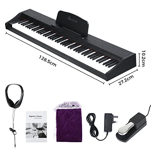 Asmuse Piano numérique à 88 touches avec piano semi-lesté et Bluetooth portable pour la maison, clavier avec MIDI USB et prise casque, convient pour les débutants Noir - Les Beatles, Paul McCartney, John Lennon, RIngo Starr, George Harrison Asmuse Piano numérique à 88 touches avec piano semi-lesté et Bluetooth portable pour la maison, clavier avec MIDI USB et prise casque, convient pour les débutants Noir – Image 7