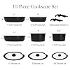 ESLITE LIFE Nonstick Cookware Sets with Detachable Handle,Ceramic Coating Pots and Pans Set Kitchen Cooking Set, Compatible with All Stovetops, PTFE & PFOA Free, Black, 10 Pcs Set #1
