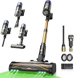 Proscenic P15+ Aspirapolvere Senza Fili 70Min/55Kpa/650W Scopa Elettrica Senza Fili Potente Autonomia Asta Telescopica Regolabile Design Autoportante Tecnologia GreenEye per Pavimenti e Tappeti
