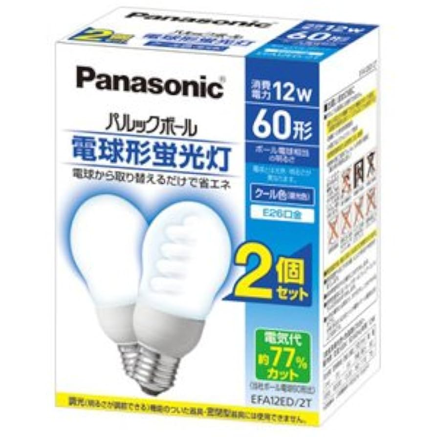 Panasonic パナソニック EFA12ED パルックボール 3個セット 概要 パルックボール A12形 E26口金 クール色 EFA12ED | LED電球