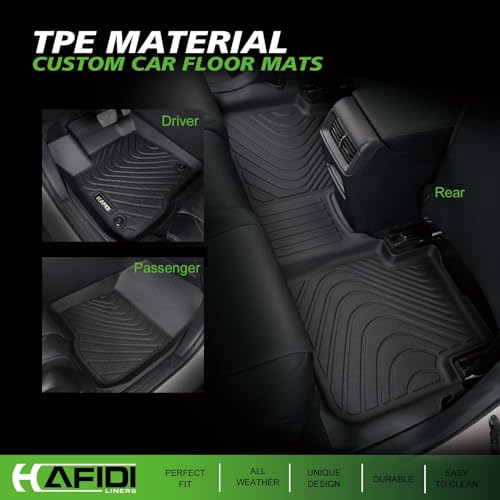 Image of HAFIDI Floor Mats & Cargo Liner Set Fit for Chevy Trax & Buick Envista 2024 2025 2026 All Weather Protection TPE Anti-Slip Automotive Full Set Floor Liners Custom Trax Accessories - Black