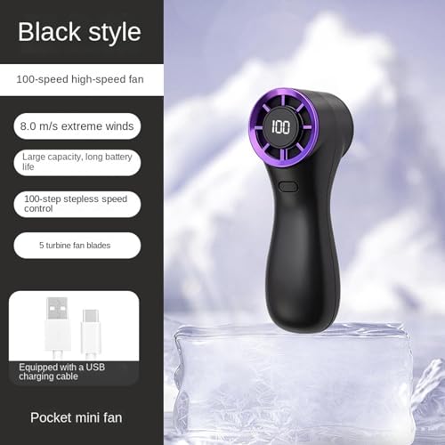 Mini ventilateur à main rechargeable et silencieux doté de 100 vitesses réglables