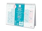 Contenido: La anualidad del calendario incluye la información relativa a: onomástica, festivos nacionales, festivos de las CC. AA., días señalados, fases lunares y cambios de estación. Detrás de la hoja de cada mes se puede consultar el calendario anual. El calendario dispone también de otros contenidos extra: calendario anual del año y del año siguiente, planning anual, listado de festivos de las CC. AA. y de las capitales de provincia e inicios de los años nuevos chino, musulmán, ortodoxo y hebreo. Con información de los festivos de España.