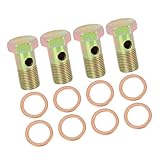A ABSOPRO 4 Sätze M18x1,5mm metrisch Gewinde Hohlschrauben Bremsverschraubungsadapter Artikelaustausch