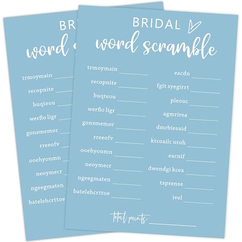 Jeux de fête prénuptiale bleus kit complet pour animation réception mariage 25 invités